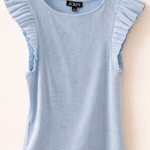 NWT J. Crew Light Blue Tank with Ruffle Sleeves